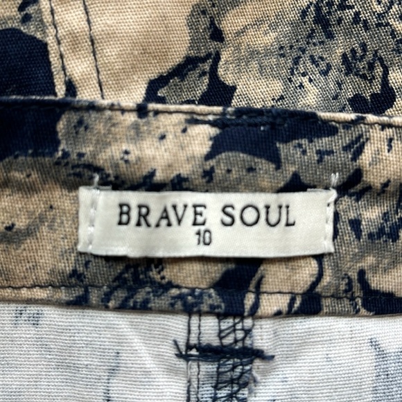 Brave‎ Soul Navy Blue and Cream Floral Print Skirt Womans Size 10 - Picture 3 of 4